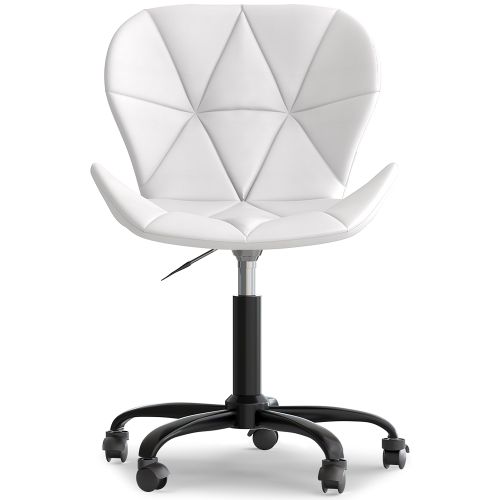 Office Chair with Wheels Swivel Desk Chair Upholstered in Faux Leather Black Wito Frame
